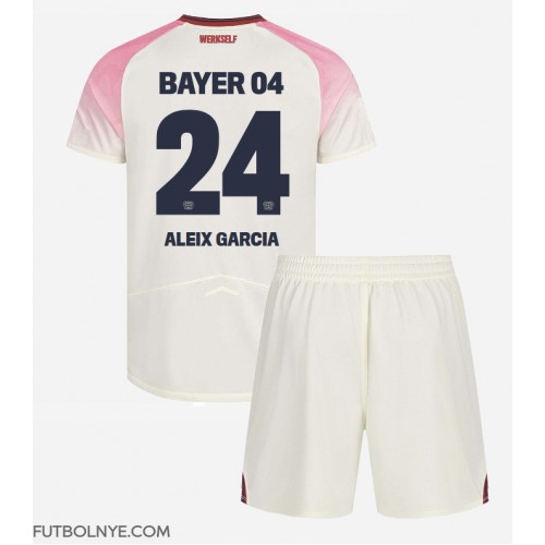 Camiseta Bayer Leverkusen Aleix Garcia #24 Visitante Equipación para niños 2025-26 manga corta (+ pantalones cortos)
